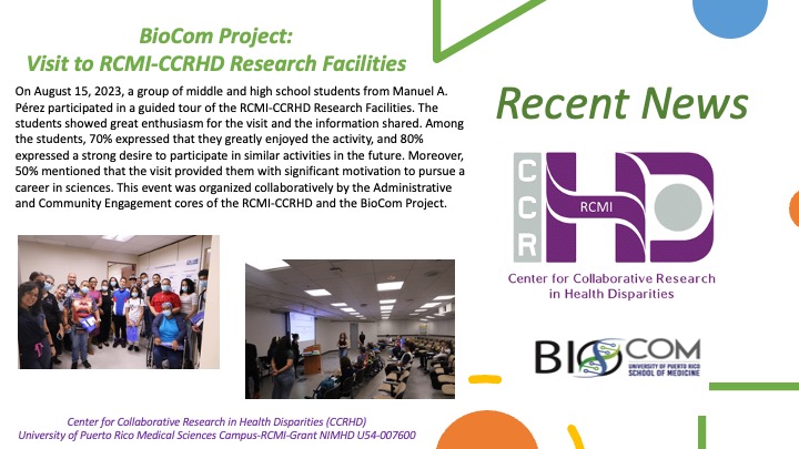 BioCom Project:  Visit to RCMI-CCRHD Research Facilities