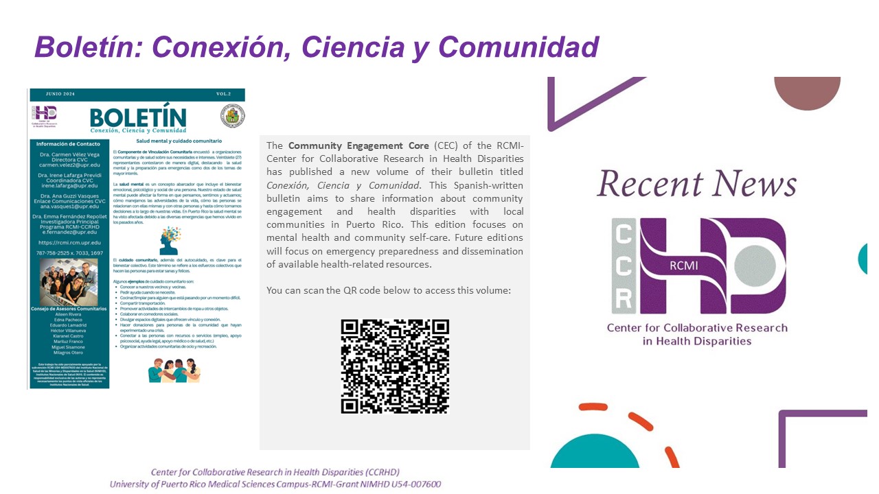 Boletin: Conexion, Ciencia y Comunidad