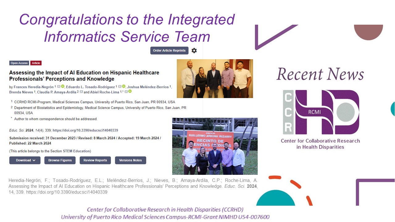 Congratulations to the Integrated Informatics Service Team