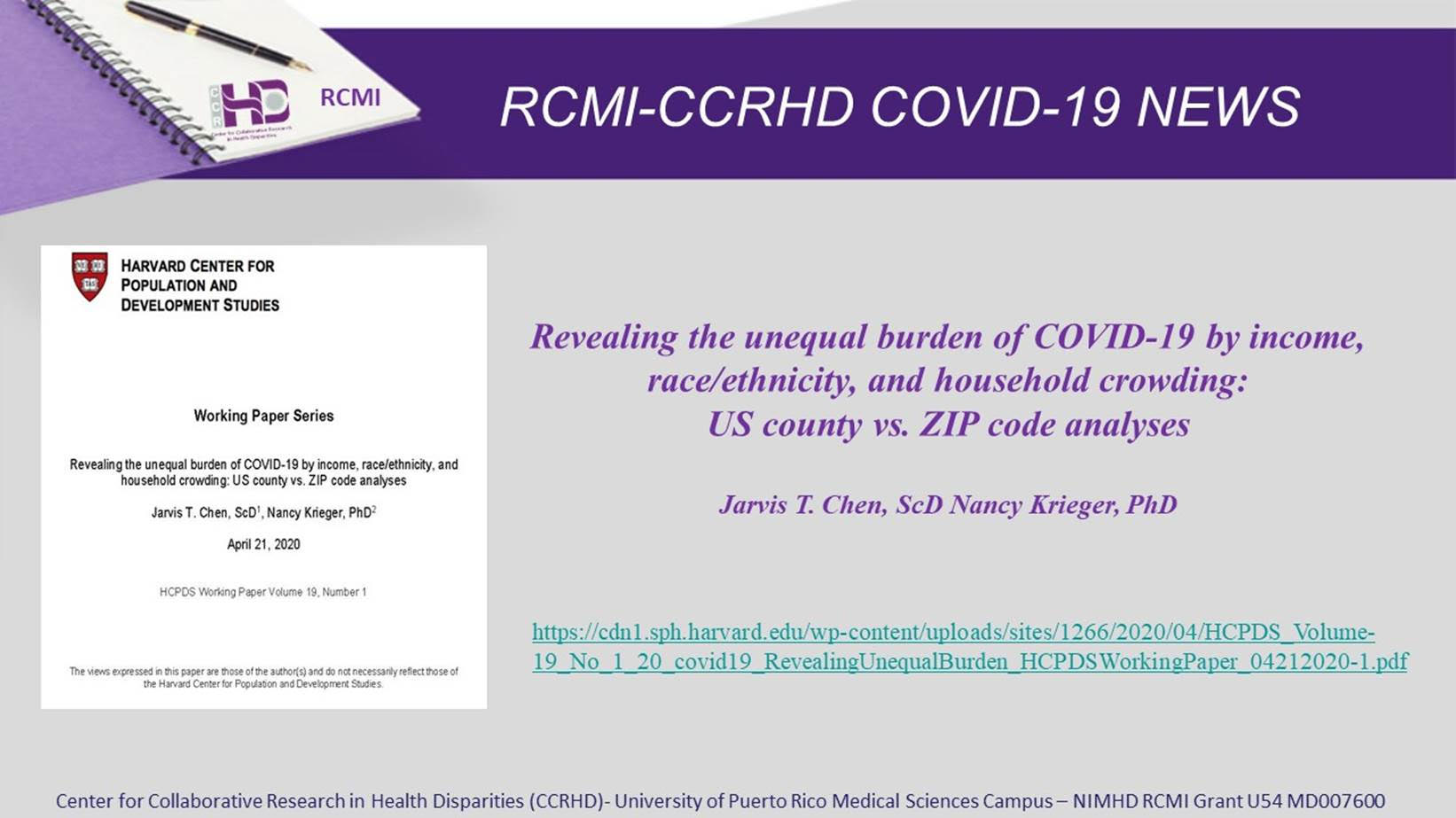 NEW: COVID-19 & Health Disparities Article
