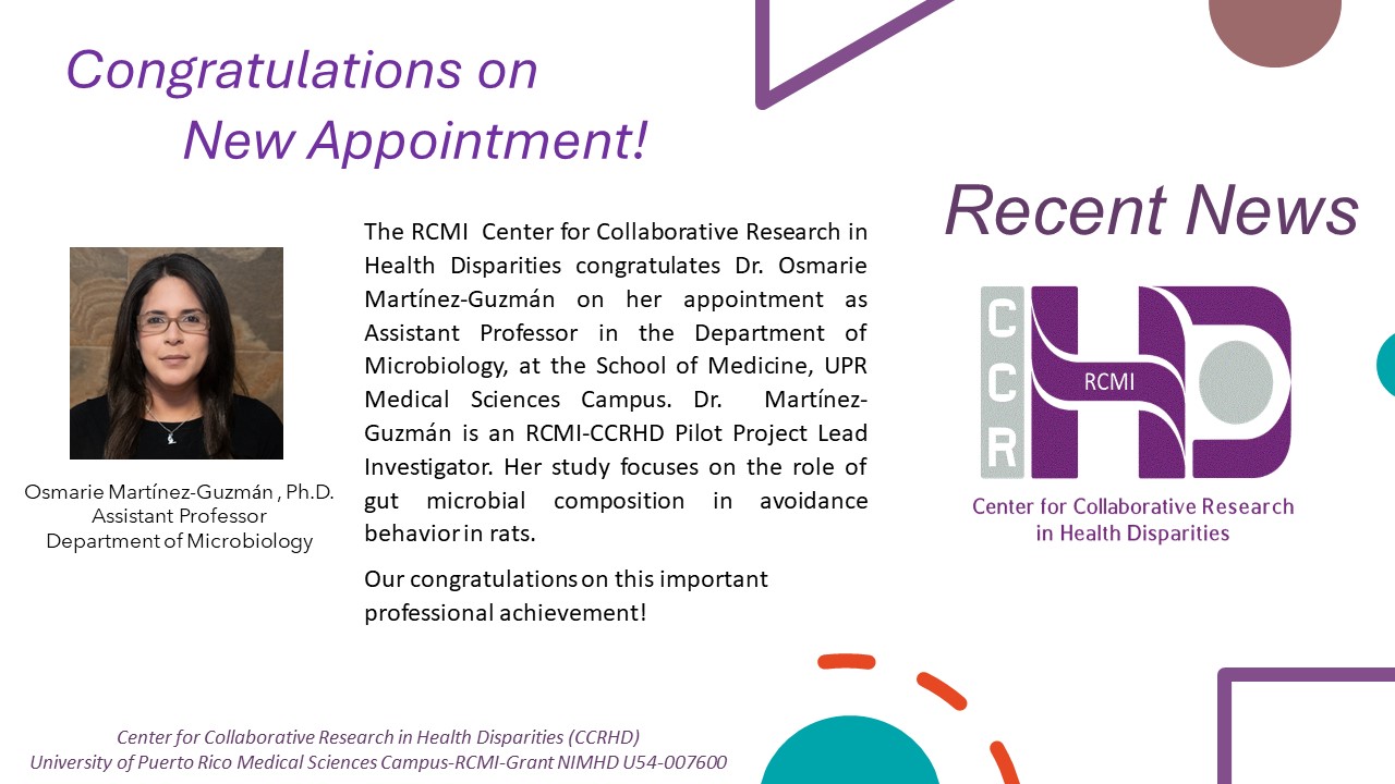Congratulations to Dr. Osmarie Martinez-Guzman