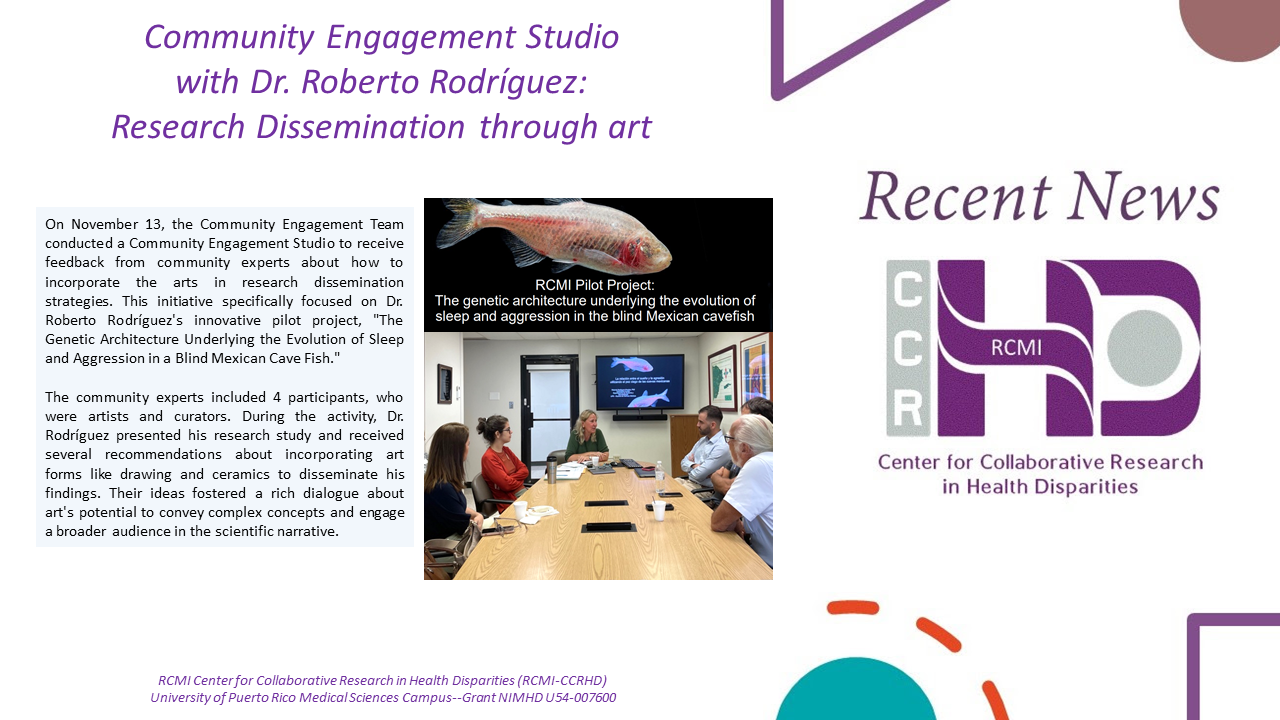 Community Engagement Studio with Dr. Roberto Rodríguez: Research Dissemination through art