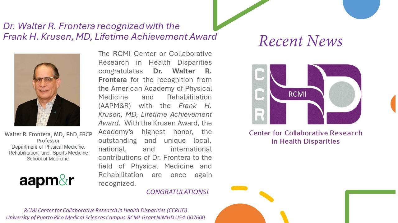 Congratulations to Dr. Walter R. Frontera, recipient of the 2024 Frank H. Krusen, MD, Lifetime Achievement Award