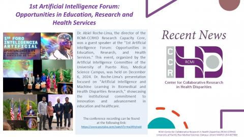 1st Artificial Intelligence Forum: Opportunities in Education, Research and Health Services